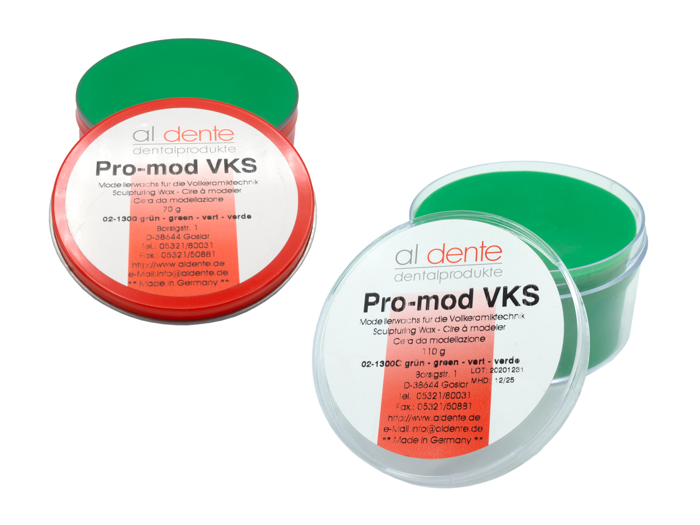 Pro-Mod VKS grün (Modellierwachs für Voll- Presskeramik), 110 g